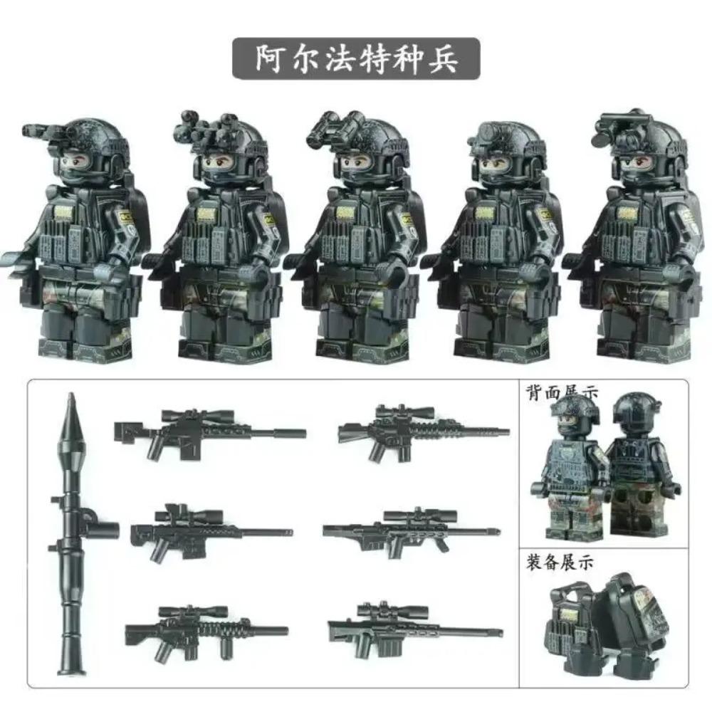 High military US special forces soldiers green beret army weapons miniature building block puzzle birthday gift world war ii