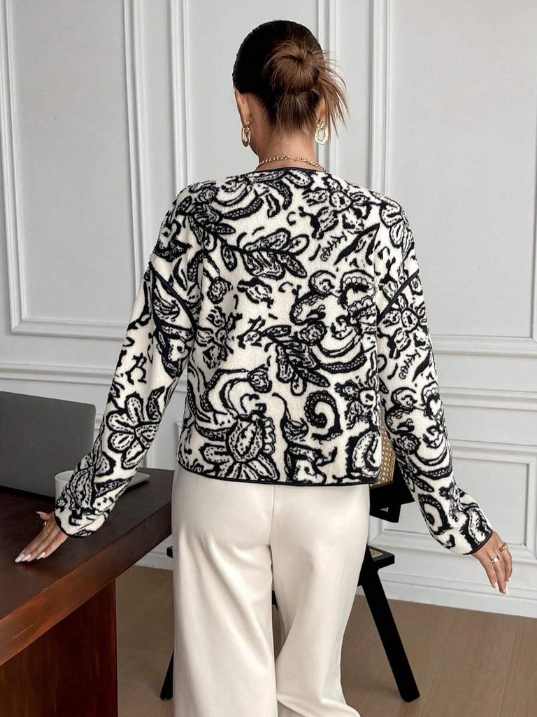 European & American Women's Tie-Waist Color-Block Long-Sleeve Jacket for Autumn/Winter