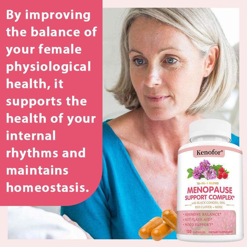 Kenofor Menopause Compound Capsules a 13 in 1 plant extract formula containing black cohosh red clover and DIM