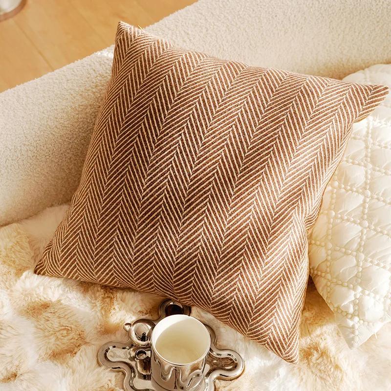 11X11/11X11CM Cream Brown Throw Pillow Cover Luxury Nordic Stamping Waist Cushion Cover Decor Home Decorative Pillowcase 1116