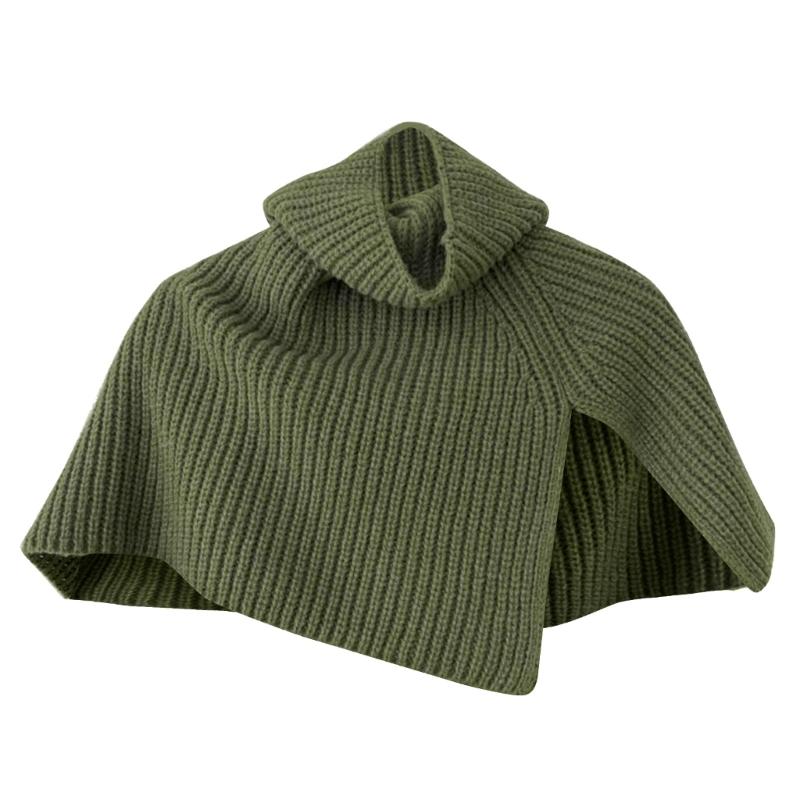 Detachable Sweater Collar Pullover Scarf Shawl Wrap Shrug Winter Warm Neck Warmer Knit Turtleneck Shawl Cape