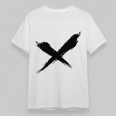 Herren Bequemes Oversize Klassisches T-Shirt Roher Pinselstrich X Graffiti Kunst T-Shirt