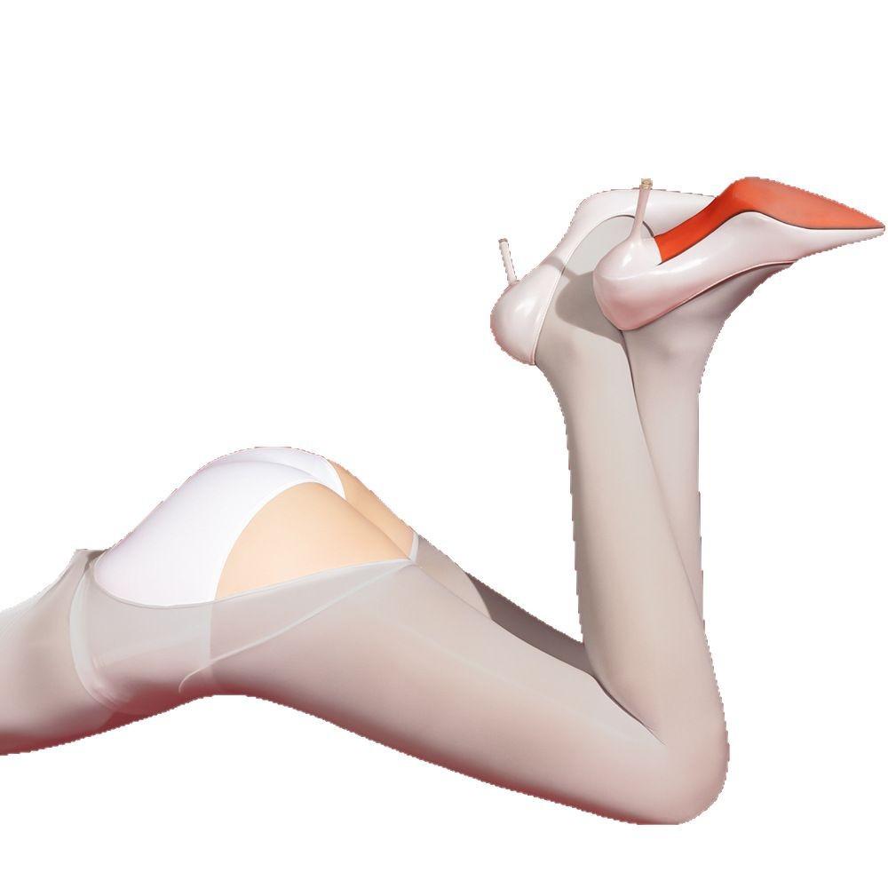 Sexy and Sexy, Shiny Stockings, Horse Oil Onesie, Ultra-thin Halter, Exposed Buttocks, Hollowed Out, Large Open Crotch, Free of Charge