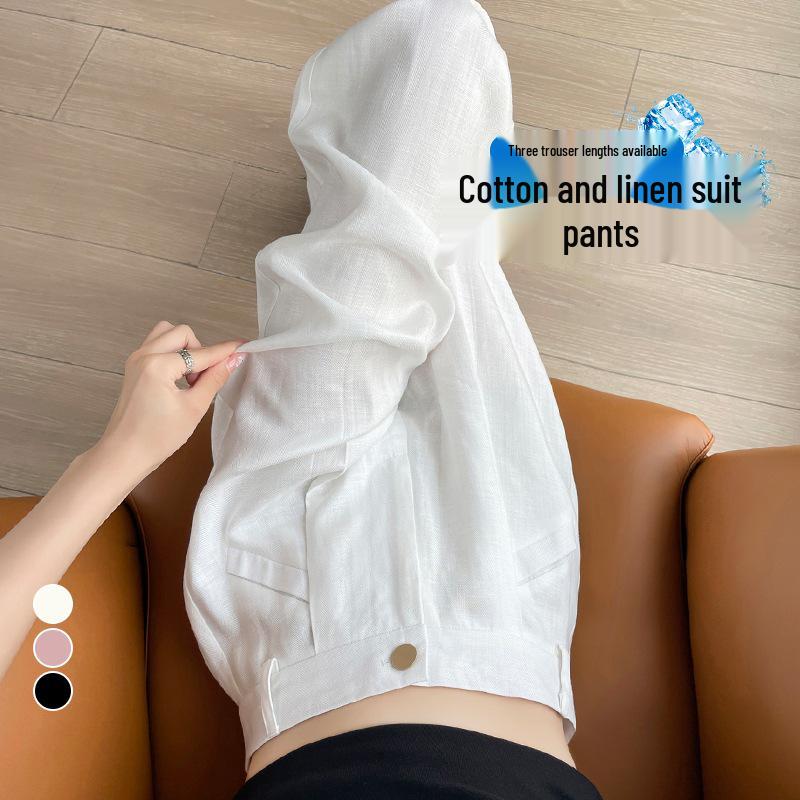 2026 Women's Tencel Linen High-Waisted Wide-Leg Pants: Thin, Sun-Protective, Casual Style