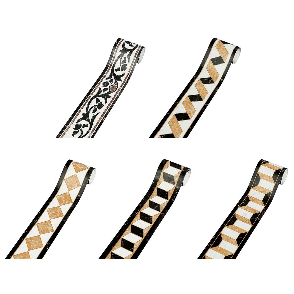 Self Adhesive Wallpaper Border 3D Pattern Baseboard Stickers Removable Waterproof Wall Border WaistlineBorder Wall Sticker