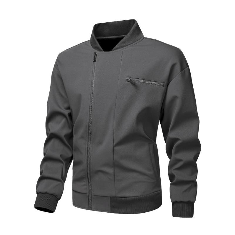 

Повседневный Спортивный Универсальный Кардиган на Молнии с Воротником-стойкой Модная Толстовка с Длинным Рукавом и Множеством Карманов Куртка S серый