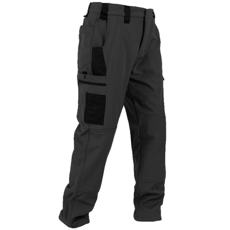 

Мужские зимние утепленные брюки Soft Shell для пешего туризма, спорта на открытом воздухе, теплые брюки, повседневные брюки с несколькими карманами XS