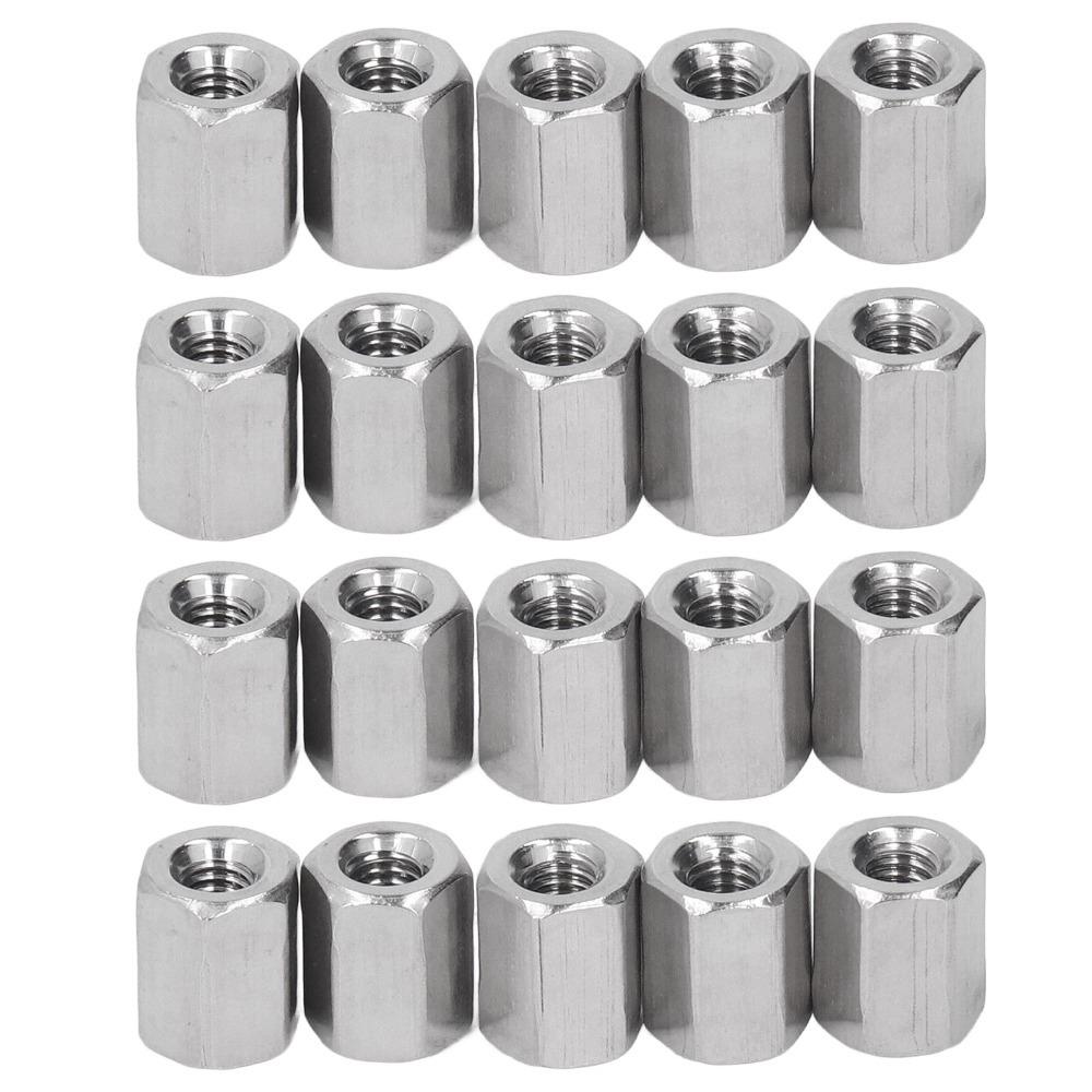 20pcs Fully Threaded Threaded Rod Connector Fully Threaded Coupling Nut General Fastening