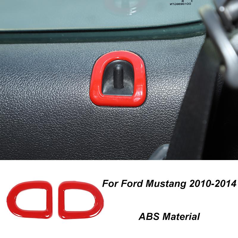 TESIN Car Red Interior Decoration Cover Stickers For Ford Mustang 2009 2010 2011 2012 2013 2014 Exterior Accessories Car