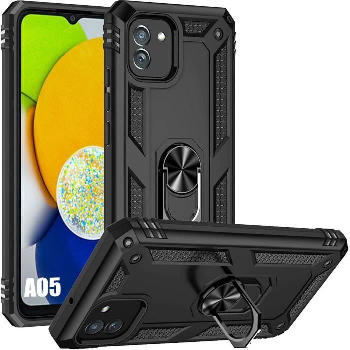 Protective Case - BOOLING - Samsung Galaxy A05 - Shockproof - 360° Rotating Stand - Black