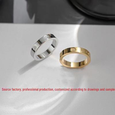 Корейська легка розкішна діамантова каблучка з титану та сталі - нішевий дизайн, не вицвітає