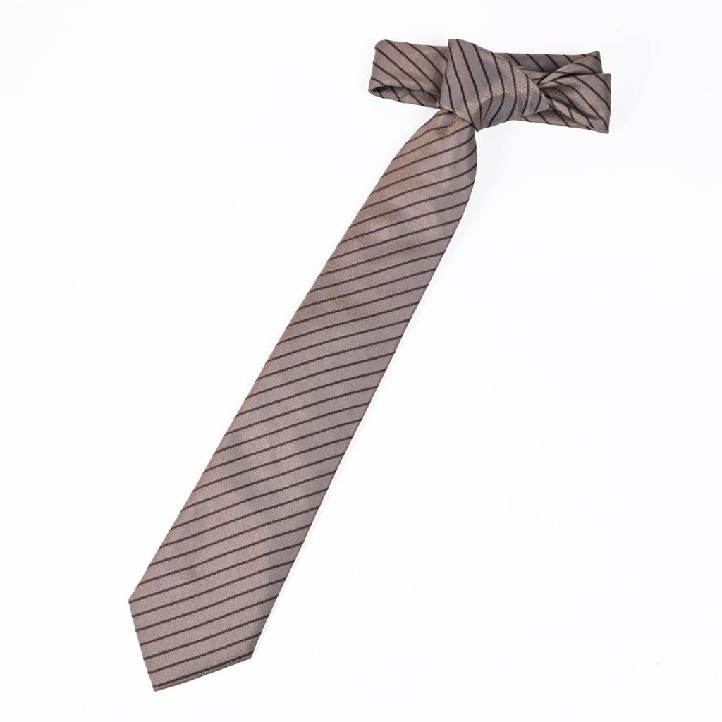 Emporio Armani Men's Tie, 7.5cm Wide, 100% Silk, Striped, Gray, Made In Italy, EM001346 TE13741 F8109 [Used]