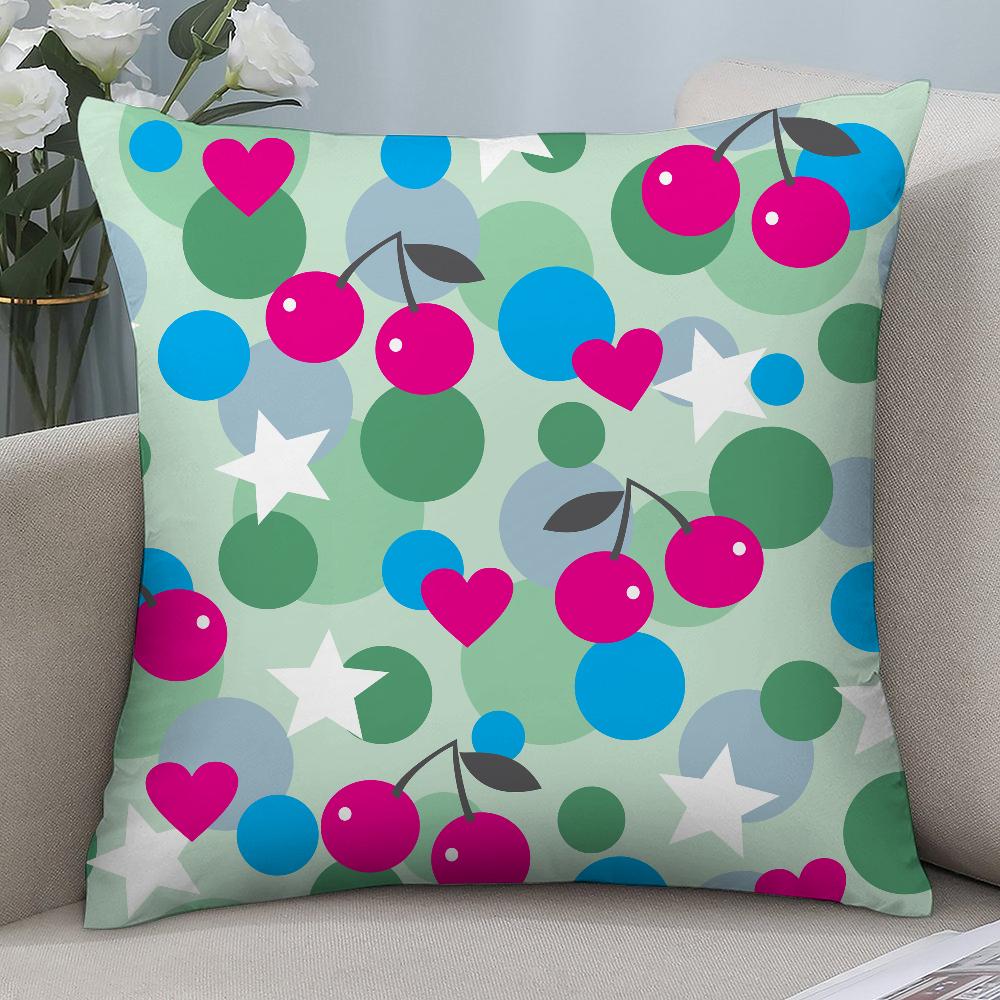 Colorful Cartoon Berries Pillow Case Short Plush Pillow Covers Sofa Decorative Gift Home Double-sided Printing Cushion Cover