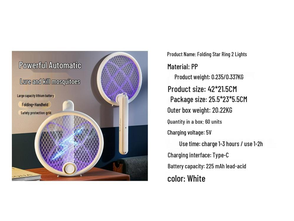 2025 Triple Grid Purple Light Mosquito Killer Lamp & Swatter