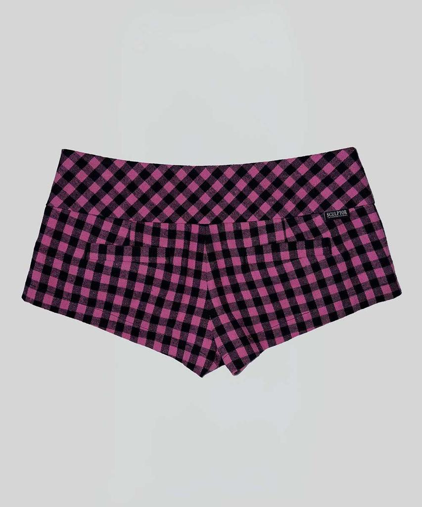 SCULPTOR New Emo Gingham Micro Shorts Pink