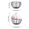 Ceramic Egg Basket with Handles, Portable Woven Iron Storage for Eggs, Fruit And More.