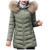 Women's Fashion Medium-Length Models Slim Cotton Jacket Big Hair Down Cotton Jacket