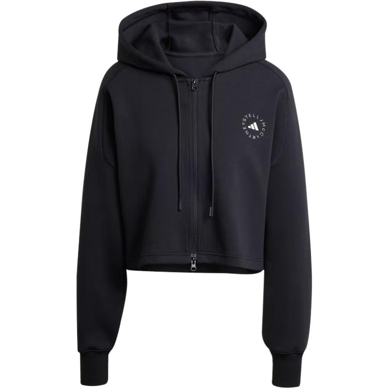 Adidas Sportswear Cropped Hoodie Black Women Streetwear JD8107