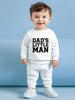 Modisches 2-teiliges Set für Babys, Langarm-Sweatshirt mit Rundhalsausschnitt und Buchstabenaufdruck, kombiniert mit vielseitiger Hose