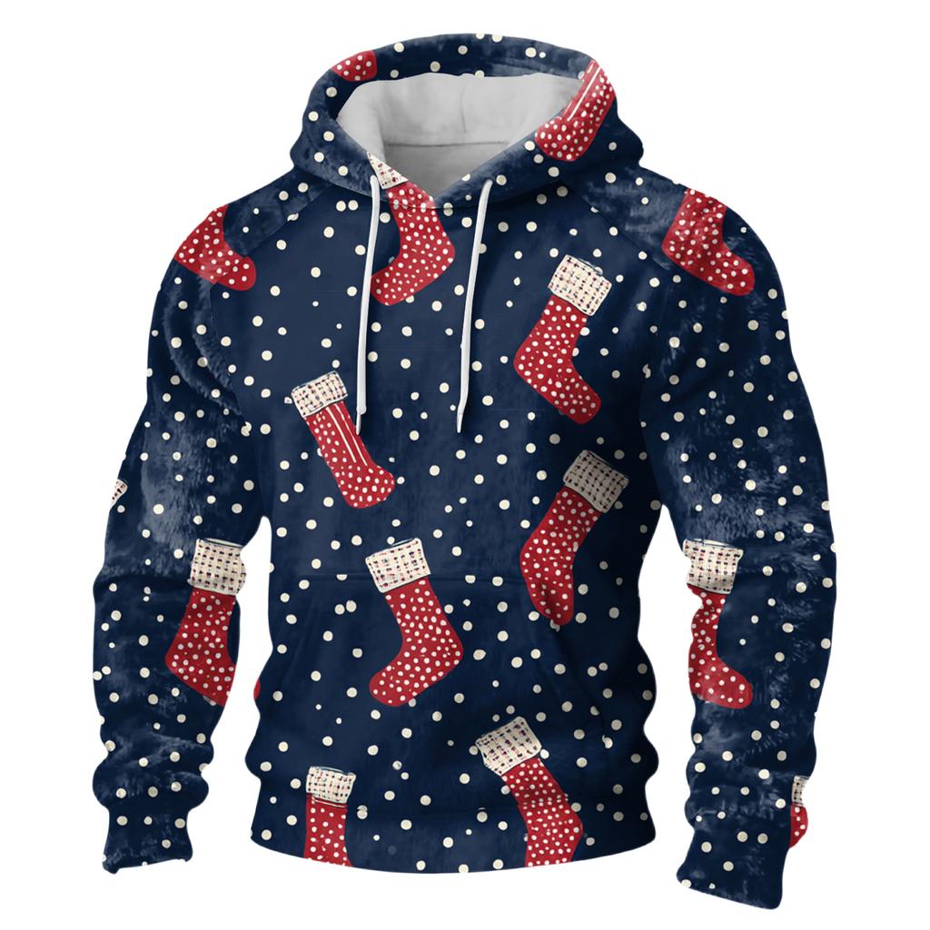 Herr Långärmad Ledig Flanell Huvtröja