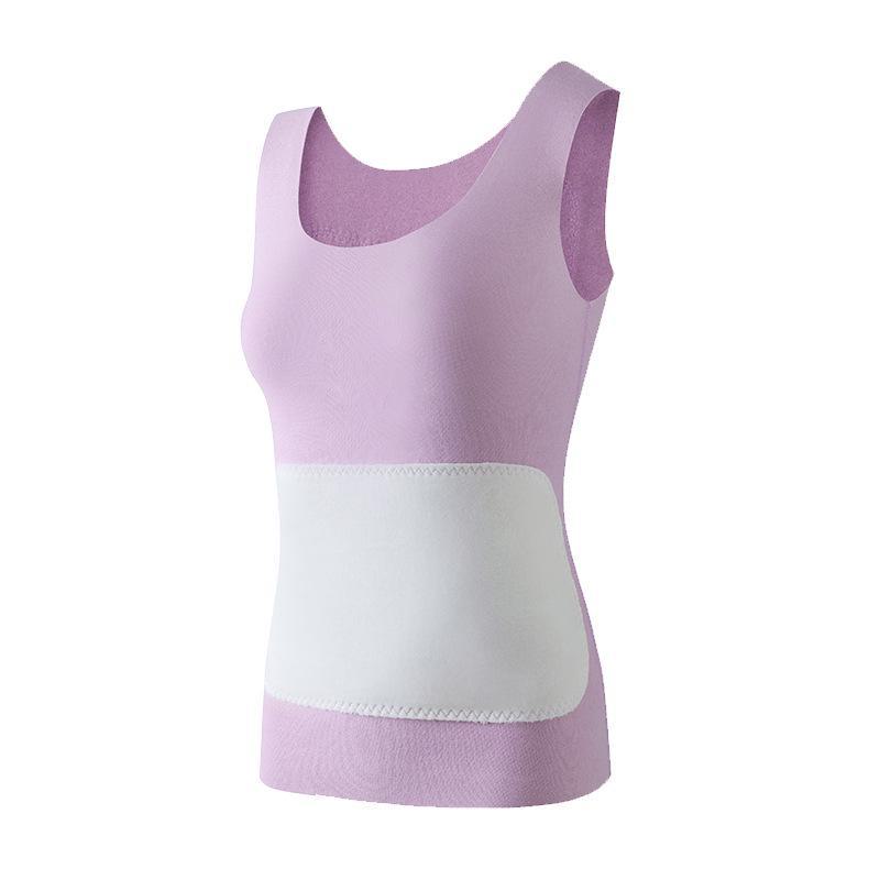 Women's Self-Heating Thermal Vest with Patches, Extra Thick Velvet, Temperature-Controlled Bottoming Layer, Warm Top Layer.
