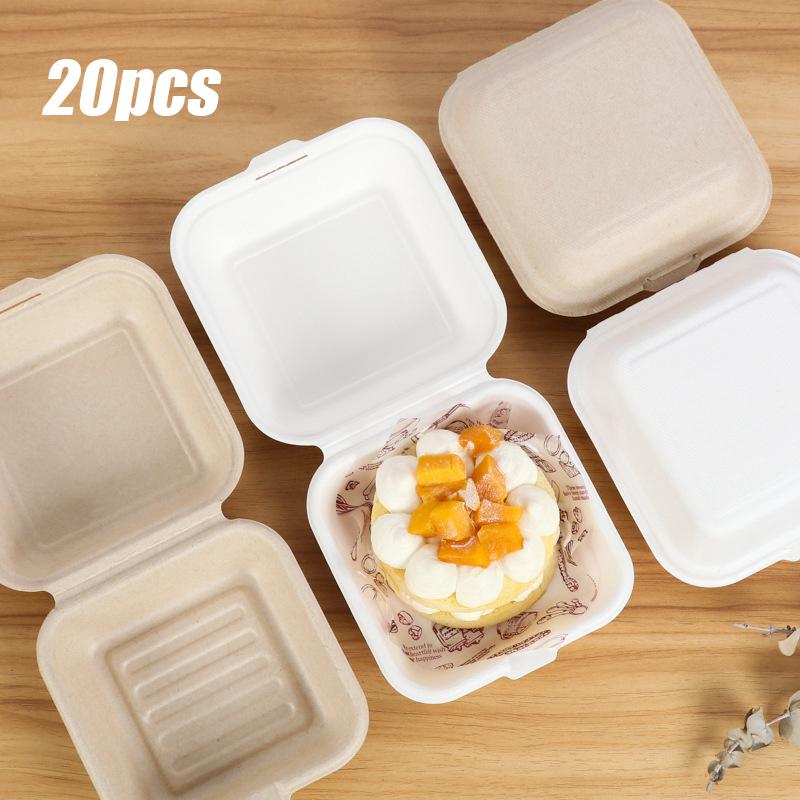 Disposable Eco-friendly Bento Box Cake Packaging Box Meal Storage Food Prep Lunch Box Fruit Salad Hamburger Packing Case