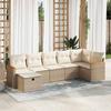 VidaXL Garden Lounge Set with Cushions 7 Pcs Beige Braided Resin 3325929