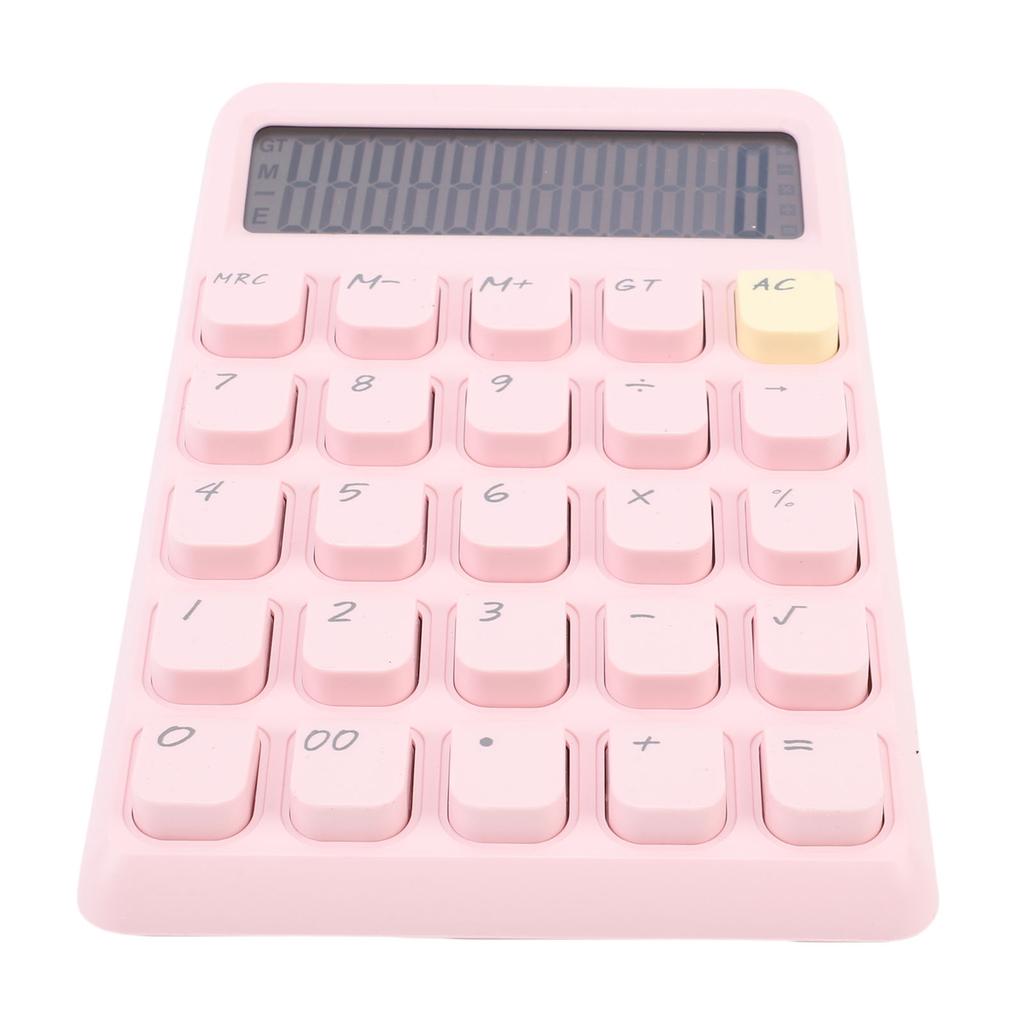 Solar Calculator 12 Digits Large Display Responsive Mechanical Buttons Cute Basic Standard Calculator for   Study