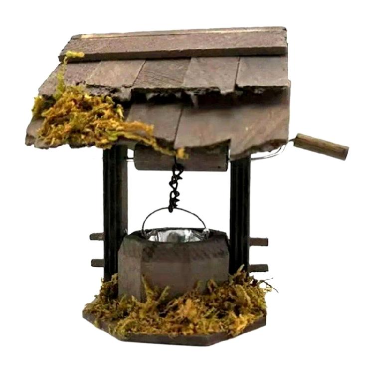 

Simulation Wood Dollhouses Well with Rotating Handle for 1/12 Dollhouses Furniture Miniature Scene Display Decoration 1
