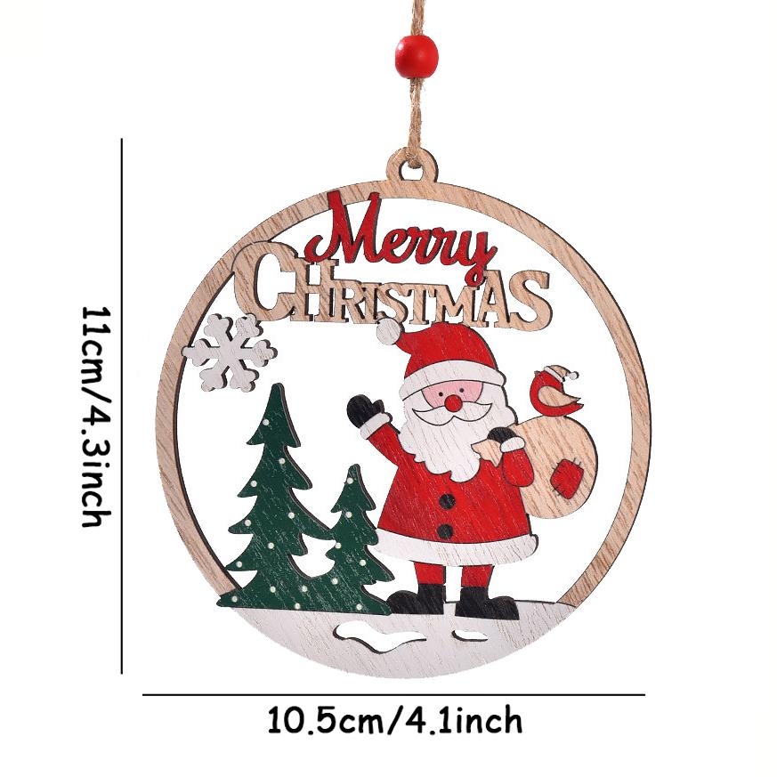 1/10pcs Double-Sided Christmas Ornaments Home Decor Blank DIY Pedants Santa Claus Snowman Xmas Tree Hanging Party Supply