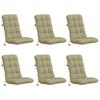 6 Piece High Back Cushion Set VIANEN 100percent Polyester Light Green