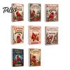 Christmas Tree Holiday Decorations Acrylic Advent Calendar Box with 24 Bird Themed Hanging Ornaments, Countdown Festive Decoration for Home Window And