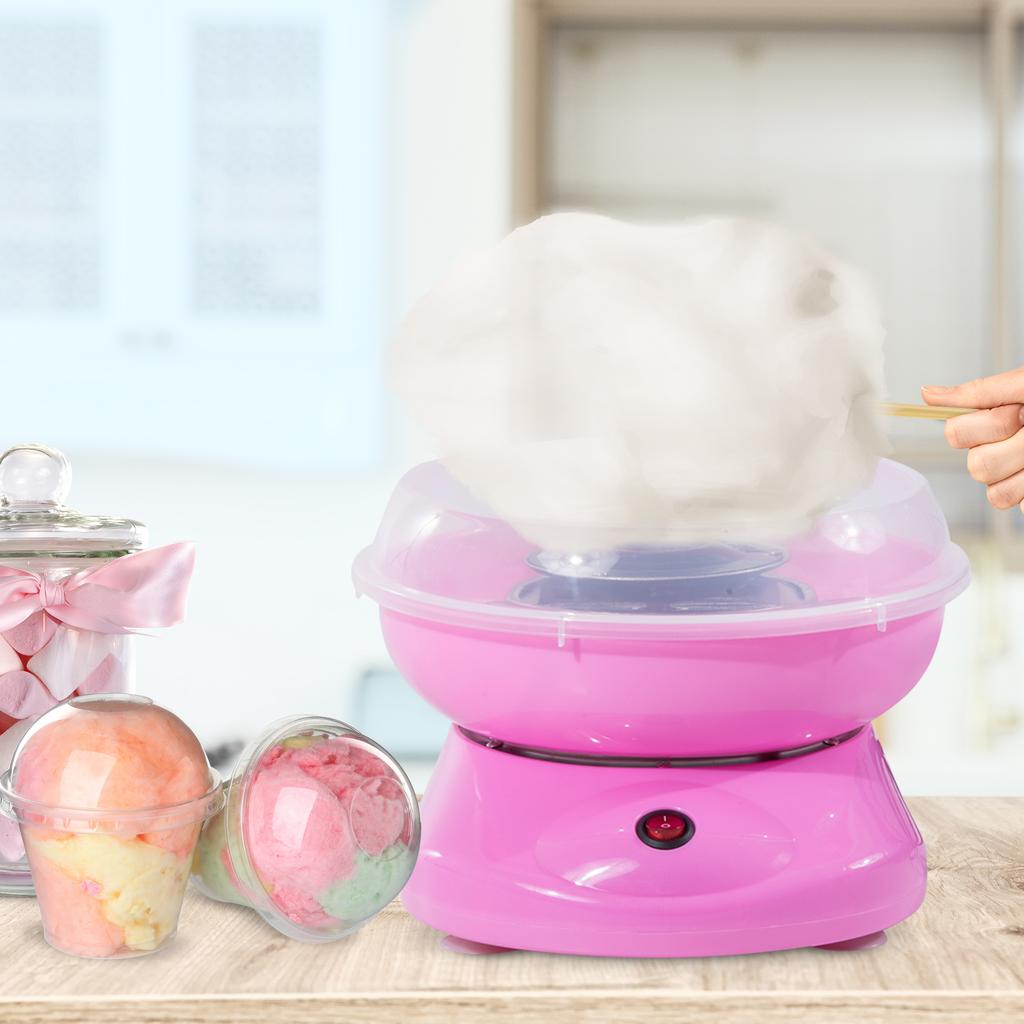 Cotton Candy Machine, Easy-to-Use Cotton Candy Machine, for Adults and Children, Stainless Steel, PP, Pink