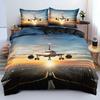 Airplane Themed Duvet Cover No Filling 3PCS Ariplane Bedding Sets Queen Size Realistic Visual Style For Dormitory Room Decor