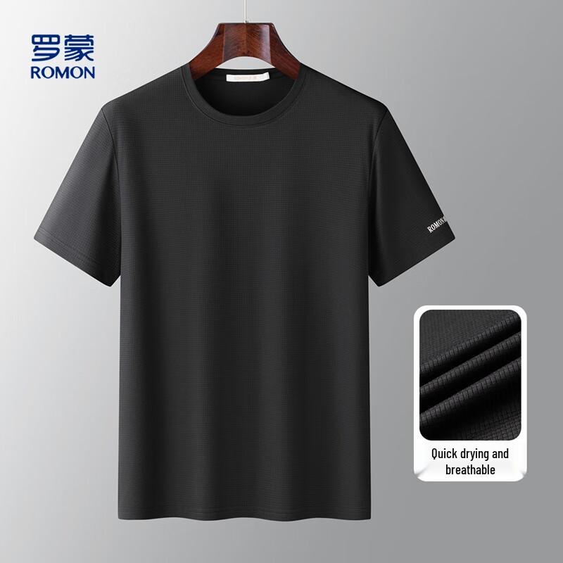 ROMON Men's Quick-Dry Breathable Round Neck Short Sleeve T-Shirt