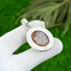 925 Silver Oval Botswana Agate Stone Daughter Art Deco Wedding Pendant Jewelry