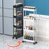 Scaffale da Pavimento Multi-strato Piccolo Carrello Portaoggetti Cestino per Verdura Scaffale da Bagno per Fessure Cucina di Casa