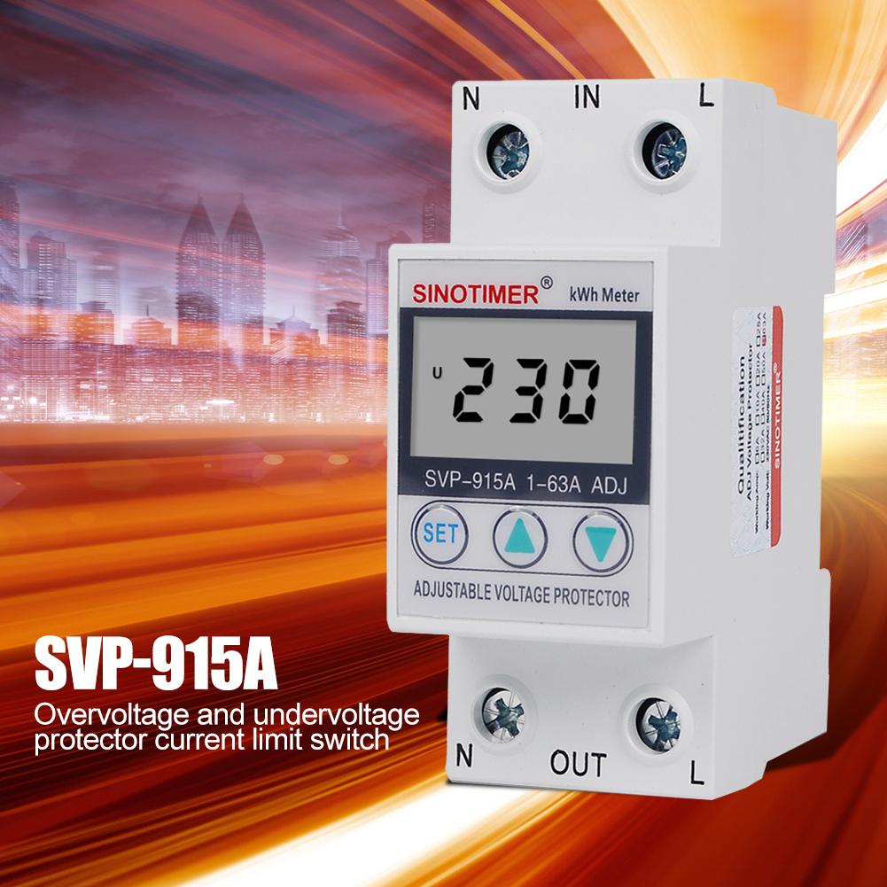 230VAC Voltage Output Stabilizer Digital Automatic Recovery Voltage Protection Relay 63A/80A Single Phase Adjustable for House