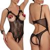Underwear Sexy Women Plus Size Open Cup Crotchless Lingerie Lace Babydoll Nightwear M-2XL 2020