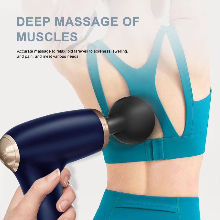 Percussion Muscle Massage Gun Handheld Protable Deep Tissue Electric Massage 4 Attachments 6 Speeds For Body Back Neck Leg
