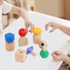 Wooden Nuts and Bolts Staking Toy Tightening Screw Insert Blocks for 2 3 4 5 Years Old Kids