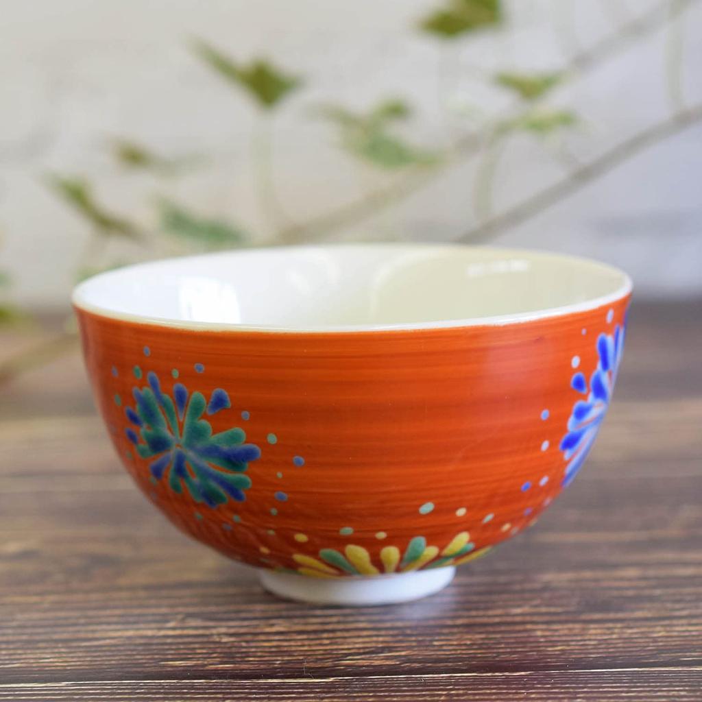 Washa No Kura Stylish Tea Bowl Tableware Kutani Ware Rice Bowl Fireworks 60th Birthday Celebration Kishou Celebration Birthday Present