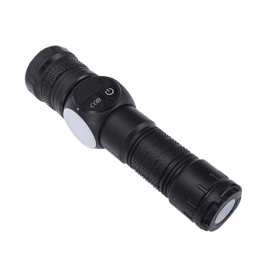 Rechargeable Flashlight High Luminous Flux Daul Light Source Telescopic Zoom Flashlight with Magnetic Base for Camping