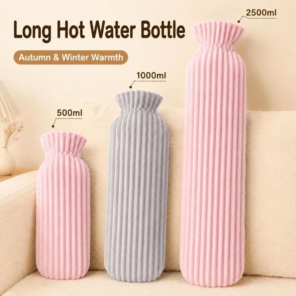 Extra Long Long Hot Water Bottle 500ml/1000ml/2500ml Warm Compress Heater Winter Hand Warmer