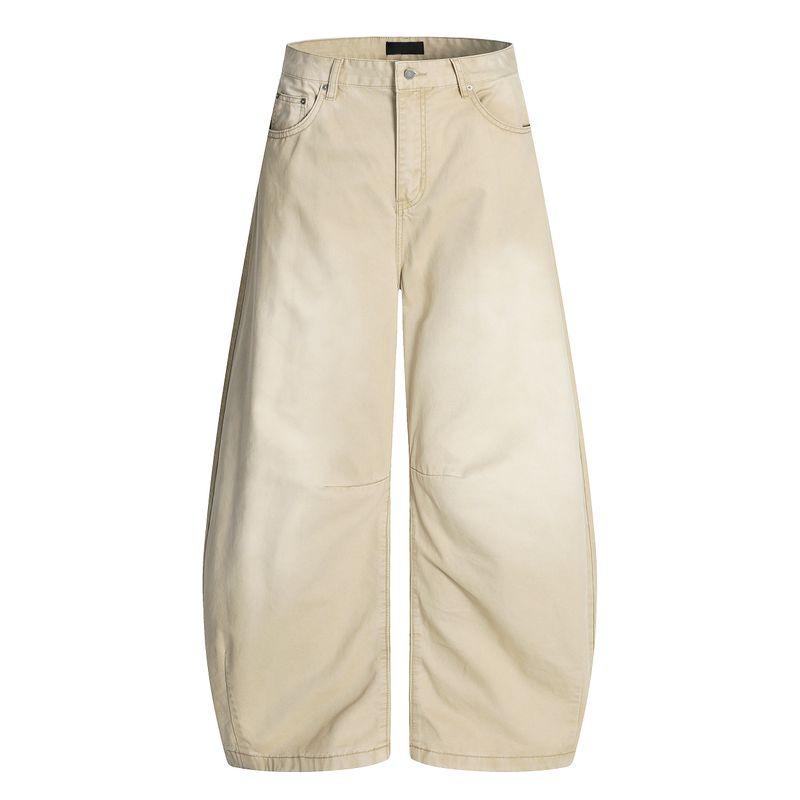 Kisko New Retro Three-Dimensional Cut Distressed Wide-Leg Scimitar Pants Unisex Trendy Brand Cool Loose Casual Pants