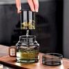 400ml Reusable Heat Resistant Glass Tea Cup with Infuser Filter and Wooden Handle Office Tea Separation Mug Flower Tea Mugs