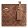 Coach Fiona 24 Gold Logo Tote Bag Shopping Bag Underarm Bag Coated Canvas and Smooth Leather Shoulder Bag Medium Women's Brown