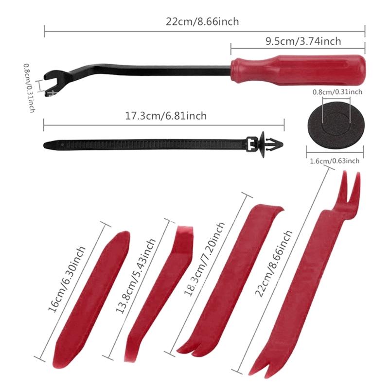 Car Audio Disassembly Panel Trim Removal Tool Kit Door Clip Interior Trim Tools Auto Radio Removal Pry Tool 5/16/19Pcs