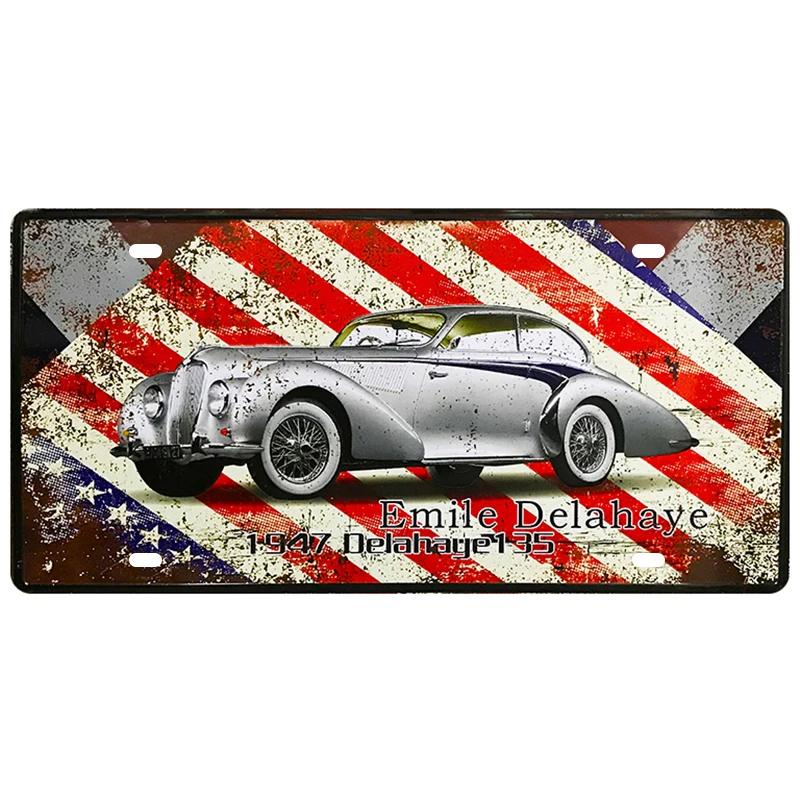 Motor Bus Car Plate License Metal Tin Signs US Route 66 Tinplate Poster Vintage Pin Up Signs Bar Cafe Garage Wall Decor Plaques