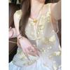 2025 fashion high-end embroidered sleeveless women's summer luxury organza vest top